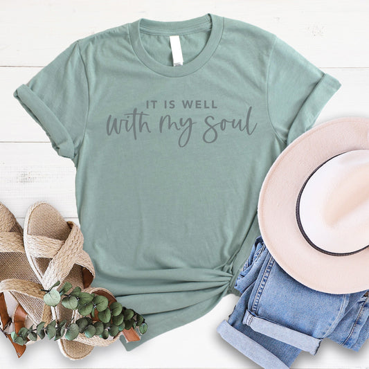 It is Well Tee - Heather Sage - 20