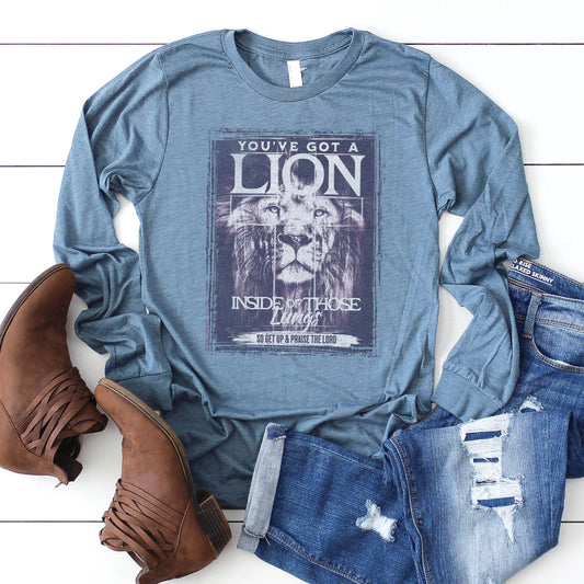 Praise the Lord Long Sleeve - Heather Slate - 20