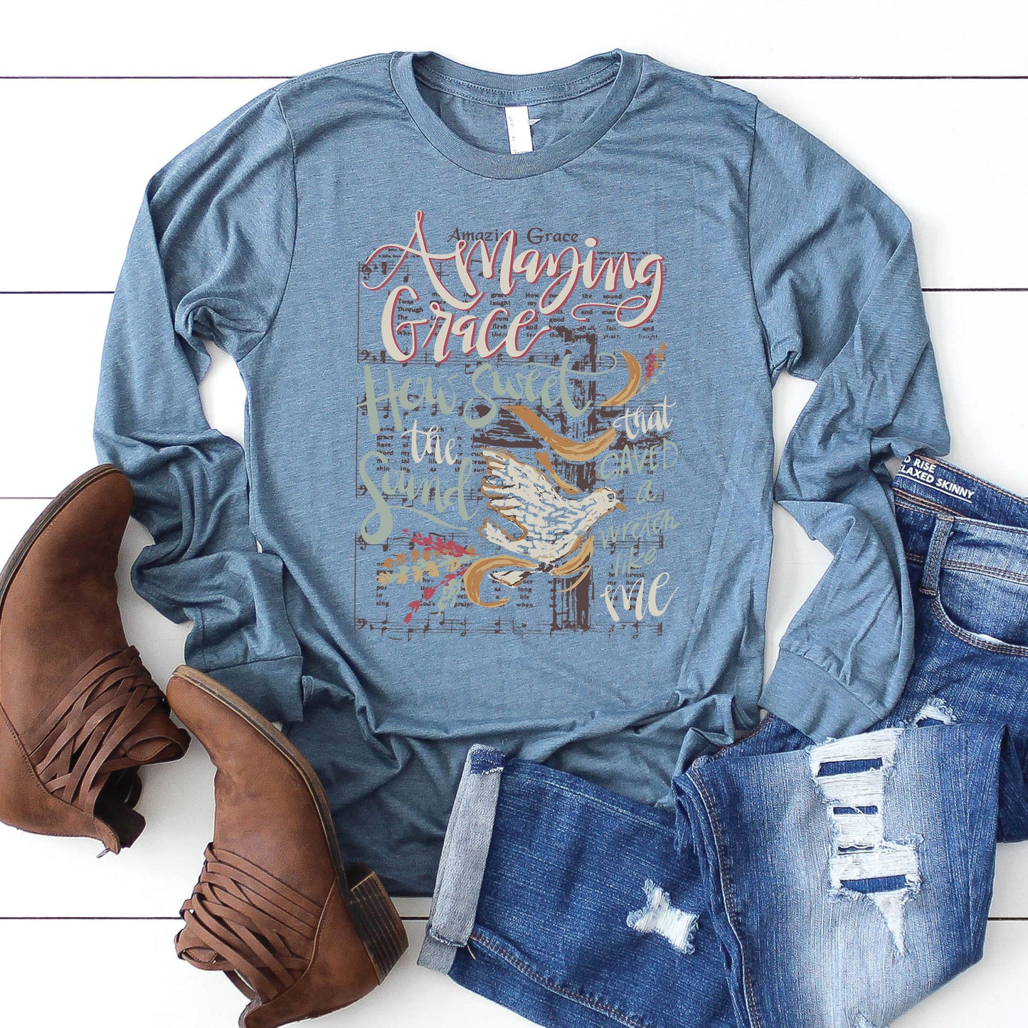 Amazing Grace Long Sleeve - Heather Slate - 20