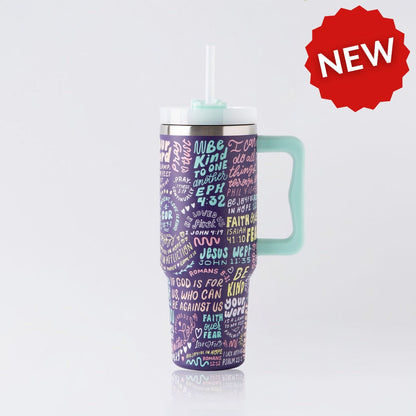 Verse All Over Stainless Steel 40oz Tumbler with Handle