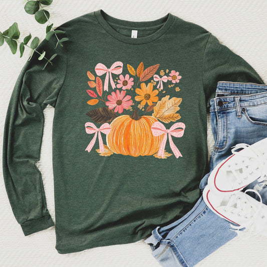 Flowers & Pumpkin Long Sleeve
