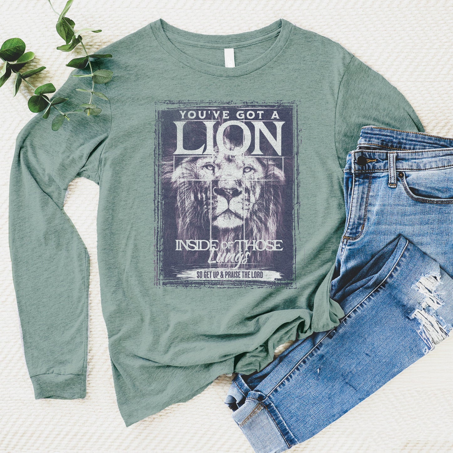 Praise the Lord Long Sleeve - Heather Sage - 20