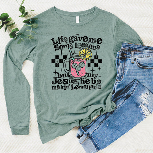 Life Gave Me Lemons Long Sleeve - Heather Sage - 20