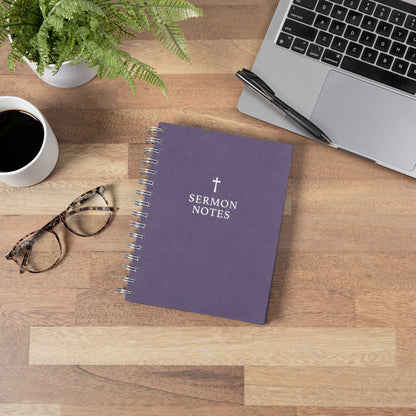 Navy Linen Cross Sermon Notes