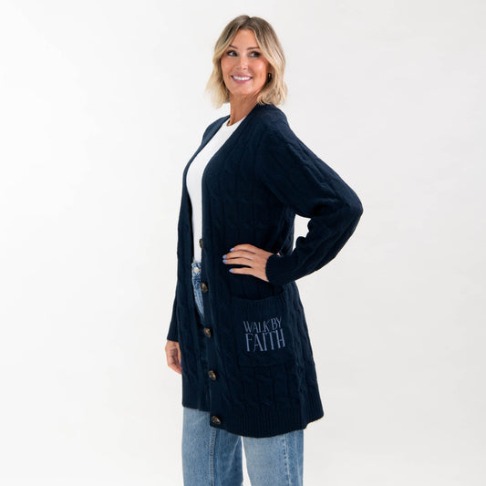 Walk By Faith Cable Knit Cardigan