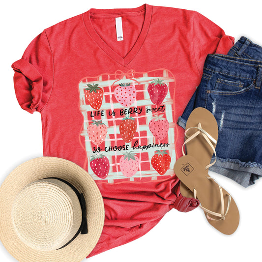 Life Is Berry Sweet V-Neck